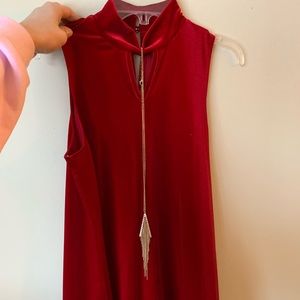 Red velvet sleeveless tank